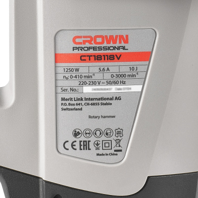 Перфоратор CROWN CT18118V BMC (CS)